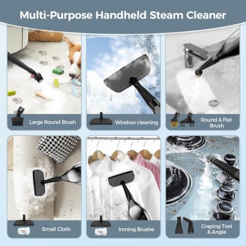 Steam Mop, 12-in-1 Powerful Handheld Steam Cleaner Detachable Steam Mops for Floor Cleaning, 565ML Removable Tank, 23FT Power Cable, MultiPurpose Steamer for Hardwood, Tile, Grout, Furniture