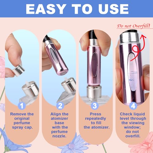 8 Pack Perfume Travel Refillable Bottle, Perfume Atomizer Bottle, Refill Pump Case Spray Bottles for Men and Women (5ml, 8Pack), Travel & Cruise Essentials