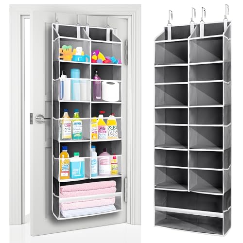 ULG Over the Door Organizer, 5-Tier Extra Large Hanging Storage with 10 Mesh Pockets, 100 lbs Capacity, Heavy Duty Door Organizer for Closet, Bedroom,Grey - color: Dark Grey, size: 1 Pack-Extra Large