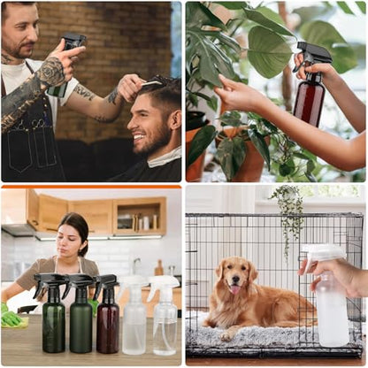 Leakproof Spray Bottles (2 Pack 10 oz), Adjustable Fine Mist & Jet Stream Nozzle, Premium BPA-Free Frosted Plastic Multi-Purpose for Hair, Plants, Cleaning (2 PACK FROSTED GREEN) - color: 2 PACK FROSTED GREEN