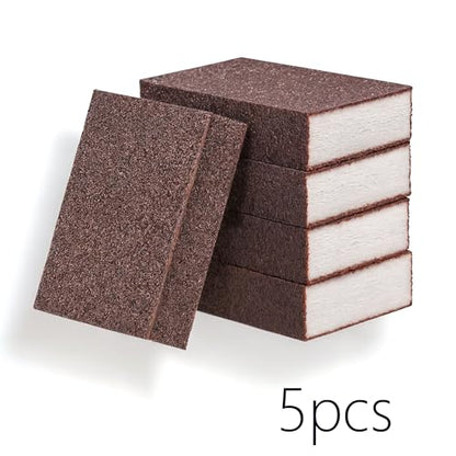 5 Powerful Pot Scrubber Cleaning Sponges, Heavy Duty Kitchen Eraser Scouring Pads, Dishwashing Oven Stove Cleaning Sponges, BBQ Grill Scrubbing Dish Cloths