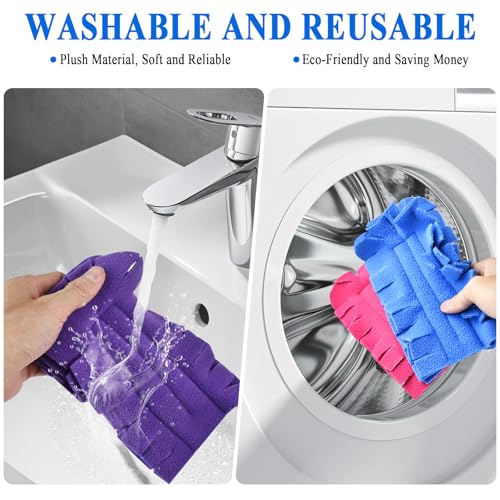 20Pcs Fleece Duster Refills, Reusable Dusters Compatible with Swiffer with 3pcs Handles, Washable Dusters Pads for Cleaning Ceiling Hardwoods Window Kitchen Floor 5 Colors