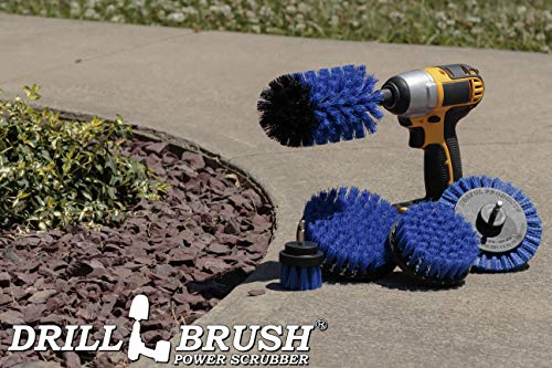 Grout Cleaner Kit - Bathroom Drill Brush Attachment Set - Household Cleaning Supplies - Shower Cleaner - Tub Scrubber - Toilet Brush - Spotless Tiles - Power Scrubbing Nylon Bristles - color: Blue