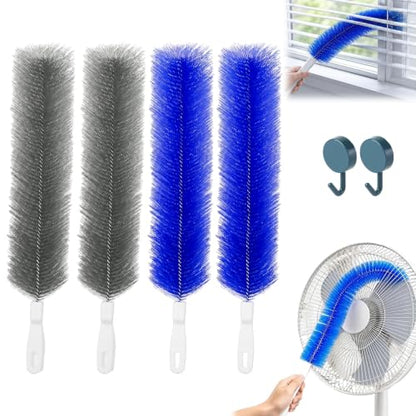 Bendable Microfiber Head, 2026 New Reusable Dust Remover Fan Blades Cleaner Brush, Multi Purpose Washable Brush for Electric Fans Air Conditioning, Home Car Vents, Curtain (4Pcs Mix) - color: 4pcs Mix