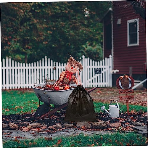 Abaodam 75pcs Thickened Drawstring Garbage Bags Black Disposable Trash Pouches for Kitchen Bathroom Bedroom Home Office Use Convenient and Strong