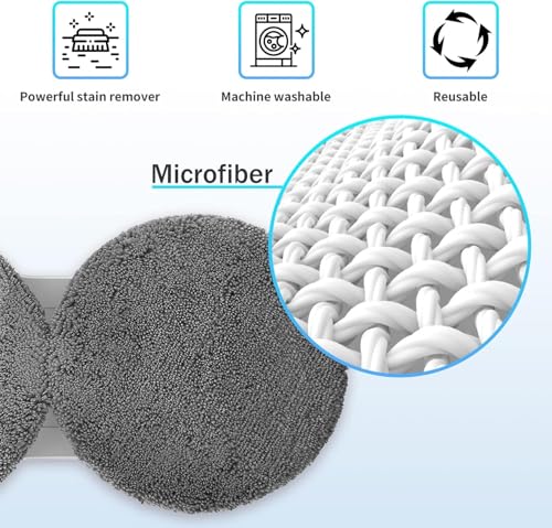 10 Pieces Microfiber Replacement Pads for W2/W3/X1 Window Cleaners, Reusable, Machine Washable (10) - color: Gray10