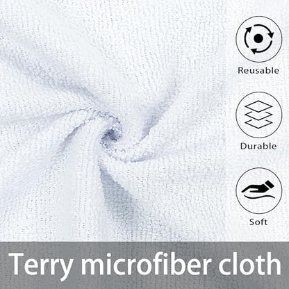 Greenfound Microfiber Cleaning Cloth Roll -80 Pack, 11.5x11.5, Tear Away Towels, Reusable and Washable Rags, White - color: White