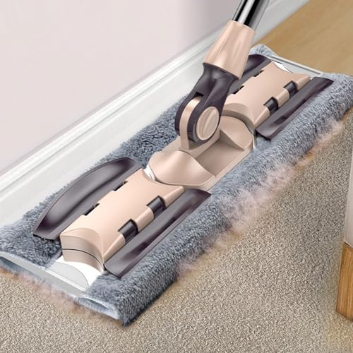 Adjustable Aluminum Flat Mop for Household 360 Degree, Dusting Microfiber Pad Lazy Tool, 133cm Handle - color: A