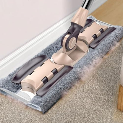 Adjustable Aluminum Flat Mop for Household 360 Degree, Dusting Microfiber Pad Lazy Tool, 133cm Handle - color: A