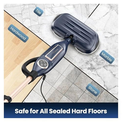 Compatible With INSE VM6 Scrubbing Steam Mop,10-in-1 Lightweight Spin Mop With Rotating Mop Pads, 3 Steam Modes & LED Headlights For Hard Floor Tile(Black) - color: Black