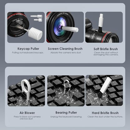 21-in-1 Cleaner Kit for Airpods, Leairot Cleaning Kit for Keyboard, Earbud, Laptop, iPhone Phone Charging Port & Screen, Camera Lens, Computer, Airpod Pro, Electronic Cleaner Kit with Mini Vacuum