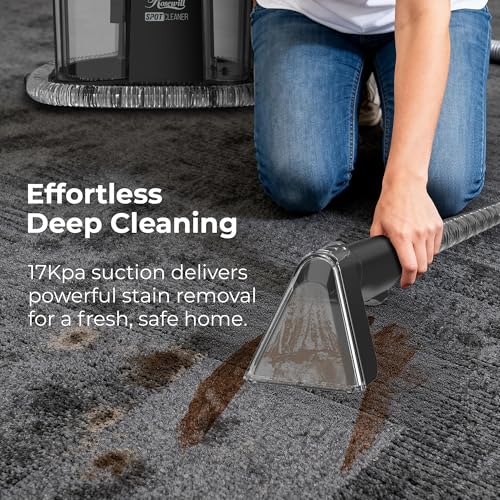 Rosewill Multi-Purpose Portable Carpet and Upholstery Cleaner, Powerful Suction 17 KPa Spot Cleaner, 550W Motor, Car and Auto Detailer, Stain/Spot Remover; Versatile Use: Carpet, Sofa, Pet Hair - color: Black