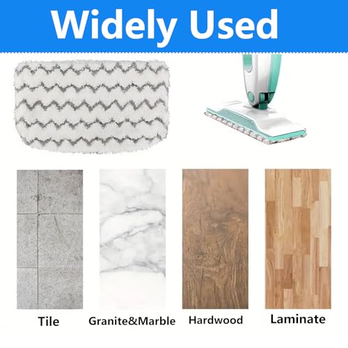 2PCS Steam Mop Pads – Washable & Reusable Replacement Pads for Steam Mops, Compatible with Various Models, Ideal for Floors and Tiles, Super Absorbent & Easy to Attach - size: Big(for 45x12cm)