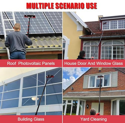 Ultra-Long Window Cleaning PoleAluminum Alloy Retractable Rod, Adjustable Water Fed Pole Cleaning Kit, Outdoor Window Cleaner Solar Panel Cleaning and Washing Tool, W/Water Fed Telescopic Br - color: 3.6m