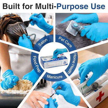 Schneider Medical Nitrile Exam Gloves, 4 mil, Powder-Free, Latex-Free, Disposable Gloves for Cleaning and Food Prep - size: Medium