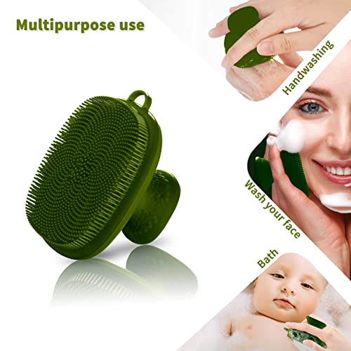 Silicone Face Scrubber for Men Facial Cleansing Brush Silicone Face Wash Brush Manual Waterproof Cleansing Skin Care Face Brushes for Cleansing and Exfoliating (Green) - color: Green
