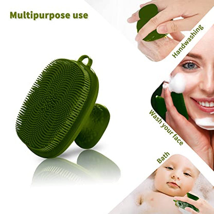 Silicone Face Scrubber for Men Facial Cleansing Brush Silicone Face Wash Brush Manual Waterproof Cleansing Skin Care Face Brushes for Cleansing and Exfoliating (Green) - color: Green