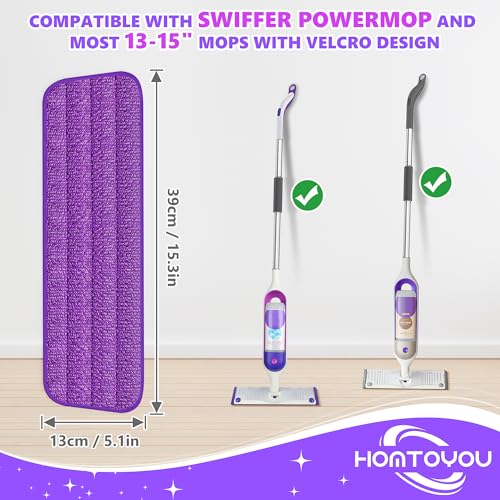 HOMTOYOU Spray Mops with 9 Reusable Pads: Wet Mop for Hardwood Tile Wood Laminate Vinyl - Absorbs Pet Hair Dust