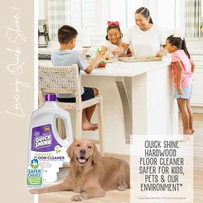 Quick Shine Hardwood Floor Cleaner 64oz | Use in Spray & Vac Mops | Removes Dirt & Scuff Marks | Ready-to-Use, Streak Free, No Rinse | Safer Choice Cleaner |Perfect for Gentle and Effective Cleaning - size: 64 Fl Oz (Pack of 1), style: 1 Bottle