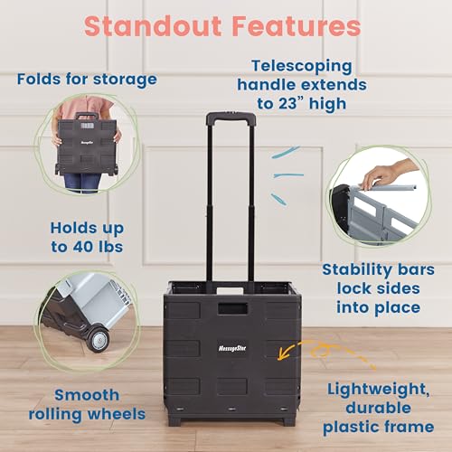 ECR4Kids Universal Rolling Cart with Canvas Organizer Bag, Mobile Storage, Red/Grey - color: Red/Grey