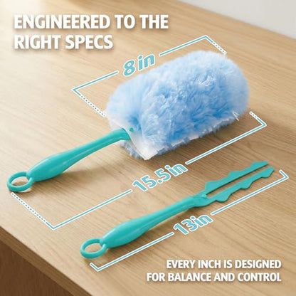 60 Count 360 Dusters Refills Compatible with Swiffer Duster with 2 Upgrade Hands - color: 60 Refills + 2 Handle