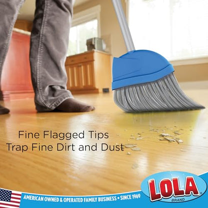 Angle Broom, 13" W Head, Large Style, Made w/Recycled Soda Bottle Bristles, & Aluminum, Includes Swivel Hang Cap for Storage -by LOLA, 1 Pack - size: Aluminum Handle, style: Large Angle Broom