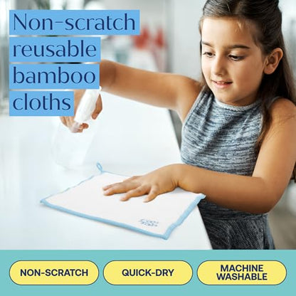 Fab Tab Viscose Made from Bamboo Cleaning Cloths Ultra Absorbent, Reusable Kitchen Cloths, Quick Drying, Non-Scratch, Includes Coconut Sponge, Multicolor, 7-Pack - size: Large
