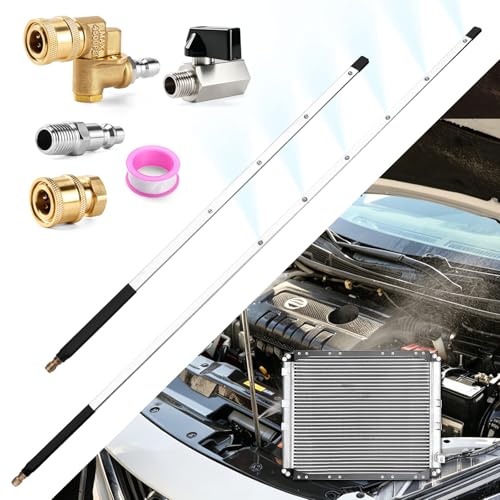 24 Inch and 40 Inch Pressure Washer Radiator Cleaning Wand, Car Radiator Cleaning Tools with Dual-Use Car Radiator Cleaner Wands for Pressure Washer & Pressure Air Pump Flush Car Truck Radiator 2PCS - color: 24IN+40IN