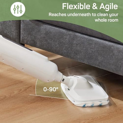 Steam Mop for Floor Cleaning, Lightweight Floor Steamer for Hardwood, Tile, Laminate, and Carpet, Includes 2 Washable Pads