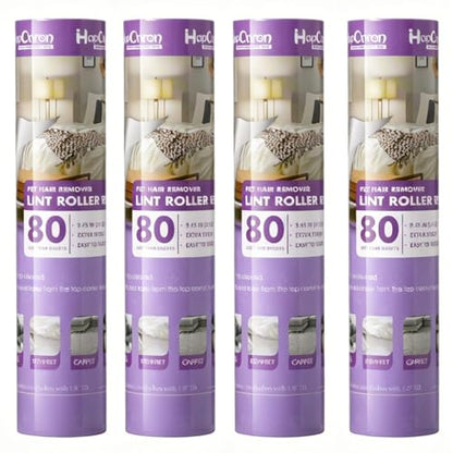 9.45 Inch Large Surface Lint Roller Refills, Fits 9.45" Supersize Lint Rollers with 1.5" ID, 320 Easy Tear Sheets (Pack of 4), Sticky Lint Roller Sheets, Replacement Lint Roller Refill - size: 9.45" / 320 Sheets