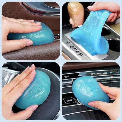 TeSabMi Car Cleaning Gel Car Cleaning Putty Car Putty Car Interior Cleaner Car Slime Car Detailing Kit Car Accessories Gifts for Men Women Stocking Stuffers Light Blue - color: Light Blue