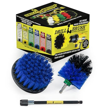 Boat Cleaning Tool Set - Boat Accessories - Aquatic Cleaning Supplies - Hull Cleaner Brush Heads - Barnacle Removing Brush Set - Fish Tank Restoration Brush - Boat Deck Cleaning Tools - Medium Stiff - color: Blue