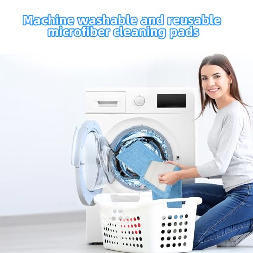 6 Pack Reusable Microfiber Pads for Rejuvenate Microfiber Mop, Compatible with Rejuvenate Click N Clean Multi-Surface Spray Mop, Machine Washable Microfiber Pad Refill for All Floors Without Handle