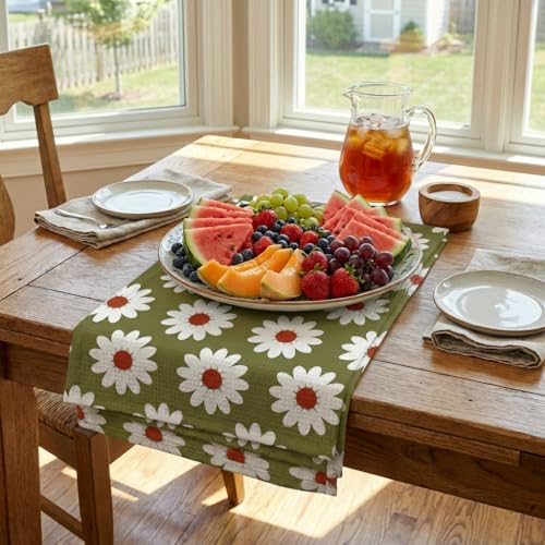 Waffle Kitchen Towels Set of 2 - Ultra Absorbent Quick Dry Dish Towels - Sustainable Reusable Cleaning Tea Towels - Lightweight Hand Towels for Kitchen & Bathroom, 16” x 28” (Square) - style: Square