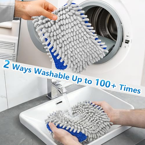 Reusable Mop Pads for Enspoway Dust Mop - Double-Sided Microfiber Chenille Refills for Kitchen Bathroom Tile Cleaning - Washable Absorbent Pads for Hardwood Laminate Floor Cleaning Only for B0FRDZDTMP - size: 15" Mop Pads