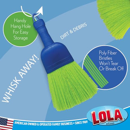LOLA Whisk Broom, Hand Brush, 6 Pack, Durable Bristles, Whisks Away Dirt & Debris, Compact, Hang Hole for Easy Storage, Indoor/Outdoor - size: 6 Pack, style: Classic