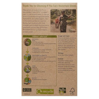 If You Care Medium Cotton Flock Lined Household Gloves – Durable, Reusable, Fair Trade Rubber – 1 Pair