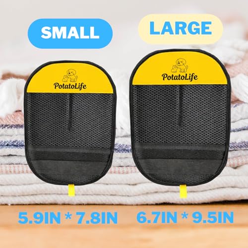PotatoLife Pet Hair Removal Glove Upgraded Reusable Electrostatic Washable Fur Remover for Dogs Cats, Grooming Mitt for Couch, Sofa, Furniture, Carpet, Clothing and Car Seat, Large, 1PCS - size: Large