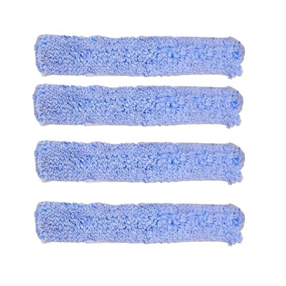 4-Pack Microfiber Window Cleaning Refill Sleeves, 14" Reusable & Washable Squeegee Cloth, Scratch-Free & Highly Absorbent, Fits MR.SIGA & 12"-14" Tools