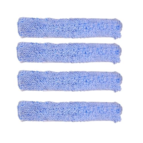 4-Pack Microfiber Window Cleaning Refill Sleeves, 14" Reusable & Washable Squeegee Cloth, Scratch-Free & Highly Absorbent, Fits MR.SIGA & 12"-14" Tools