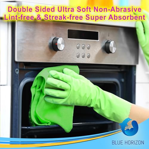 Cleaning Towel Washcloths, 12' x 12" All-Purpose Microfiber Rags - Ultra Soft Wash Cloths Reusable Shop Towels for Kitchen Bath Car Window Household Home and Commercial (Green, 12"X12" 24-Pack) - color: Green