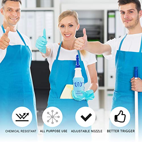Uineko Plastic Spray Bottle (3 Pack, 32 Oz, 3 Colors) Heavy Duty All-Purpose Empty Spraying Bottles Leak Proof Commercial Mist Water Bottle for Cleaning Solutions Plants Pet with Adjustable Nozzle - size: 32 Oz, 3 Pack