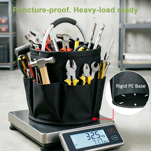 Cleaning Caddy with Handle 17L Cleaning Supplies Organizer Foldable Storage Basket Portable Cleaning Supply Caddy Bucket Bag 600D Oxford Fabric Household Carrier for Housekeeping Garden Bath