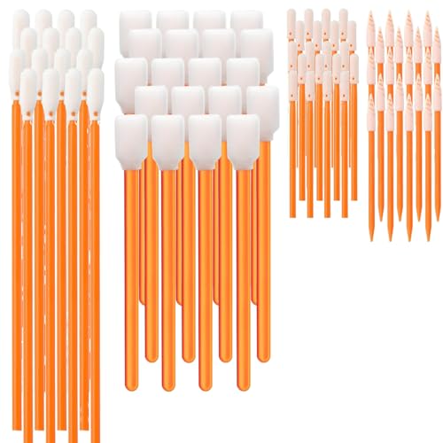 Wellgler's Foam Cleaning Swabs, Multi-Purpose Cleanroom Foam Tip Cleaning Swab Kitip Cleaning Swab Kit (orange100) - color: orange100