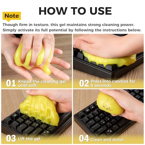 ASFSKY Car Cleaning Gel (Fruit aroma) Cleaning Putty Universal Dust Cleaning Car Interior Cleaner Keyboard Dust Remover Car Slime Gifts for Men Women girl（4 pack） - color: Multi-fruit