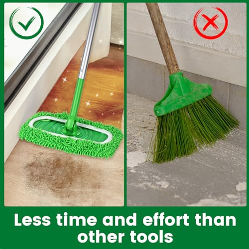 6Pcs Reusable Microfiber Mop Pads Compatible with Sweeper Mop, Replacement Wet Mopping pad Refills & Washable Dry Sweeping Cloths for Surface/Hardwood Floor Cleaning - color: 6 Pack Green