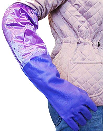 HAND Thermal Lined Gloves Arms Length All Purpose Cleaning Glove, Size M (Pair 20" Length) - Pack of 2