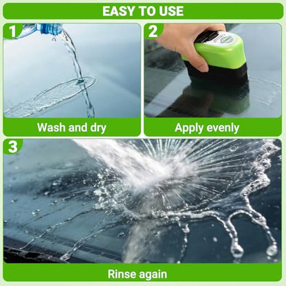 Clear Vision Glass Cleaner,2PCS,-Oil Free Car Glass Brushes, Upgrade 2.0 Cleaner, Automotive Oil Film Cleaning Brush for Car Windows, Clearvision Cars Windshield Cleaner Tool