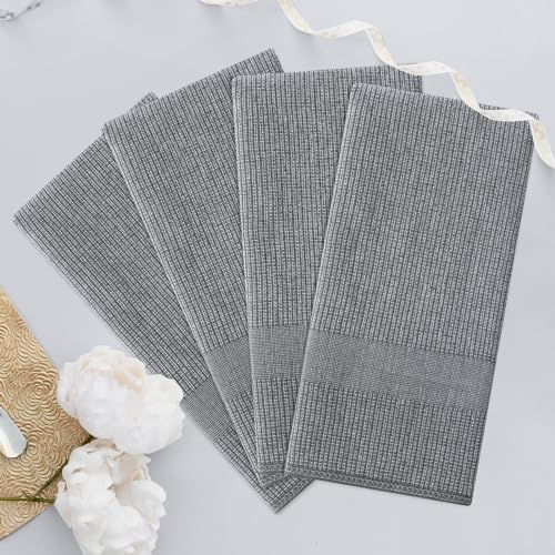 Homaxy Premium Kitchen Towels(18”x 28”, 8 Pack), Large Cotton Kitchen Hand Towels, Flat and Terry Dish Towels, 380 GSM Highly Absorbent Tea Towel Set with Hanging Loop, Grey - color: Grey, style: 8-pack