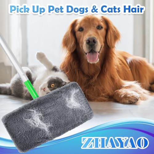 6 Pcs Reusable Microfiber Mop Pads Compatible with Swiffer Sweeper, Dry Sweeping Cloths & Wet Mopping Cloths, Washable Pads for Surface/Hardwood Floor Cleaning (Mop is Not Included) - color: A-grey 6 Pack